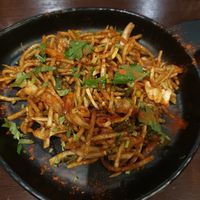 HINDI CHINI BHEL BHEL (VEGAN) Crispy noodles tossed with mix veg salad & Indo-Chinese sauces (cold dish) #Veganuary at Bombay to Mumbai in Stockport