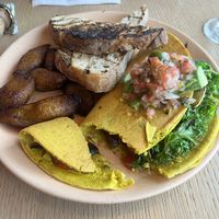 Went back for the chickpea omelette. Not bad, a little dry, but some hot sauce made up for that! Missing Kala Namak    at Hatch 44 Cafe  in Bradley Beach