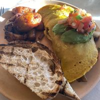 Chickpea omelette with scrumptious plantains   at Hatch 44 Cafe  in Bradley Beach