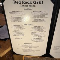 Dinner menu  at Red Rock Grill in Springdale
