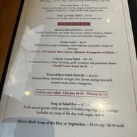 Menu  at Red Rock Grill in Springdale