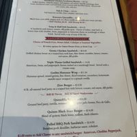 Menu  at Red Rock Grill in Springdale