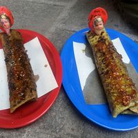 The championes and rojas con papas burritos. Fantastic!   at Mamá Mela  in San Miguel De Allende