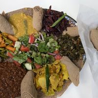 Large plate at Lulu EthioVegan in Minneapolis