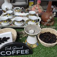 Coffee set up at Lulu EthioVegan in Minneapolis