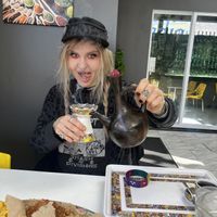 coffee served traditionally with incense   at Lulu EthioVegan in Minneapolis