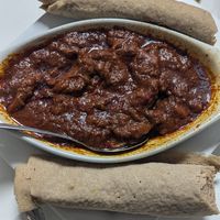 Dinich Wot - tastes much better than it photographs! at Lulu EthioVegan in Minneapolis