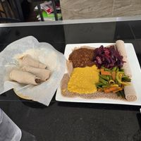 Veggie combo at Lulu EthioVegan in Minneapolis