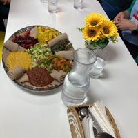 Mega plate (fed three people) at Lulu EthioVegan in Minneapolis