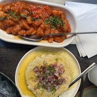 Beans cooked with vegetables and mashed broad beans  at Müsaade Meyhane in Istanbul