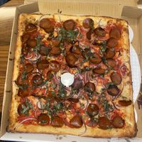 Vegan calabrese  at Williamsburg Pizza - Union Ave in Brooklyn