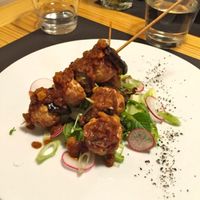 tempeh and eggplant satay at Rasoterra in Barcelona