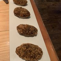 Croquettes filled with a creamy spinach sauce  at Rasoterra in Barcelona