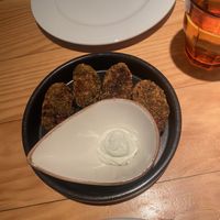 Spinach croquettes with homemade wasabi mayonnaise   at Rasoterra in Barcelona