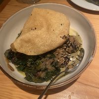Green curry with sticky rice and a poppadum   at Rasoterra in Barcelona