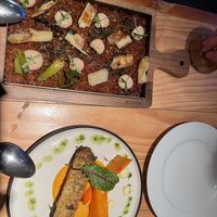 Home made almond tempeh   at Rasoterra in Barcelona