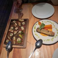 Brown rice with calcots and turnip romesco sauce.  at Rasoterra in Barcelona