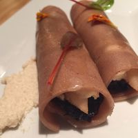 cannelloni with pear and vegan ricotta  at Rasoterra in Barcelona