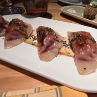 Beetroot gyozas  at Rasoterra in Barcelona