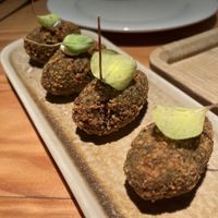 Vegetable croquettes with wasabi cream  at Rasoterra in Barcelona