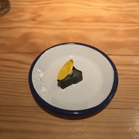 Fermented cucumber amuse bouche  at Rasoterra in Barcelona