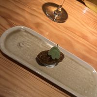 Catalan spinach croquette with wasabi Mayo, loaded with delicious toasted pine nuts. Wish I had ordered more than one of these!  at Rasoterra in Barcelona