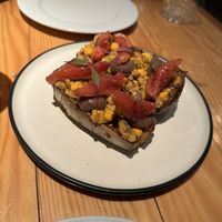 White eggplant w miso glazed figs  at Rasoterra in Barcelona