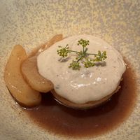 Hazelnut ganache with baked apples  at Rasoterra in Barcelona