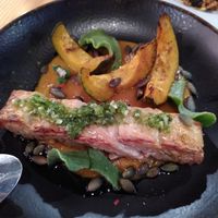 Main 2 - almond tempeh with pumpkin at Rasoterra in Barcelona