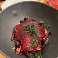 Coffee marinated beets with dill #Veganuary at Rasoterra in Barcelona