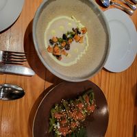 Soup 😁 & salad type dish🫤 at Rasoterra in Barcelona