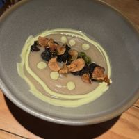 Jerusalem artichoke soupp  at Rasoterra in Barcelona