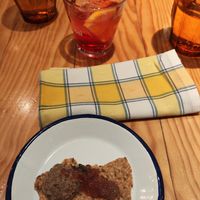 Tostada de semillas con paté de setas y caviar de aceitunas at Rasoterra in Barcelona