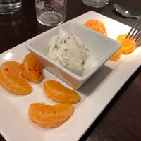 dull vegan sorbet from the lunch menu at Rasoterra in Barcelona