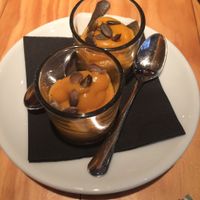 Apéritif included with the meal - sweet potato pumpkin purée.  at Rasoterra in Barcelona