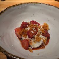 Cream and strawberries at Rasoterra in Barcelona