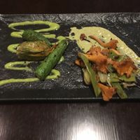 courgette/courgette flower/mushroom mix at Rasoterra in Barcelona