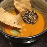 hot curry with rice ball at Rasoterra in Barcelona