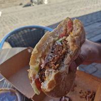 Special quarter pounder at Pepas Vegan Frituur in Leuven