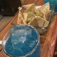 Chips and guacamole and margaritas   at La Vieja Escuela in Playa Del Carmen