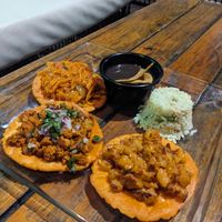 Three tacos dish at La Vieja Escuela in Playa Del Carmen