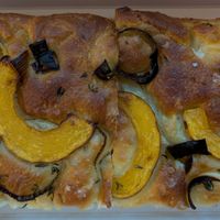focaccia with delicata squash at Orange & Blossom Patisserie in Portland
