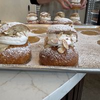 Watching them make the Swedish cream buns #Veganuary at Orange & Blossom Patisserie in Portland