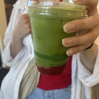 Raspberry matchaa  at Orange & Blossom Patisserie in Portland