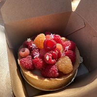 Raspberry custard tart  at Orange & Blossom Patisserie in Portland