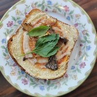 Pizza brioche at Orange & Blossom Patisserie in Portland