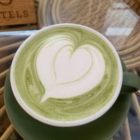 Vegan vanilla matcha latte using oat milk   at Bartels in Phuket
