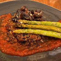 Black eyed pea & quinoa cake   at Hickory & Hazel in Atlanta