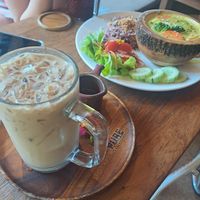 Thai iced coffee with Coconut milk at Pure Vegan Heaven - Old Town in Chiang Mai