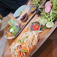 Fresh spring rolls and papaya salad at Pure Vegan Heaven - Old Town in Chiang Mai